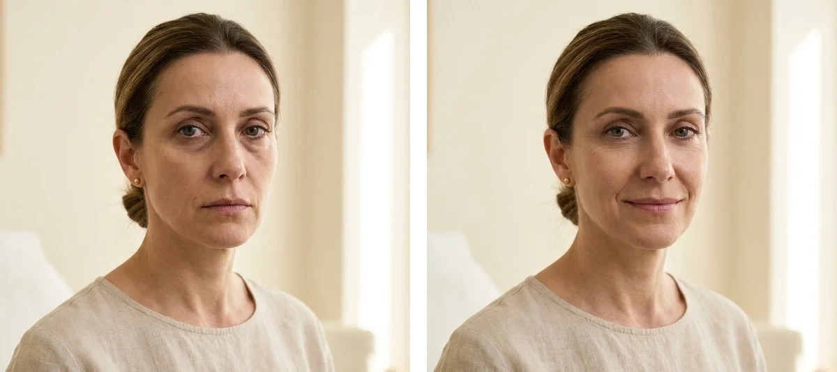 Treating under-eye circles with hyaluronic acid — before and after